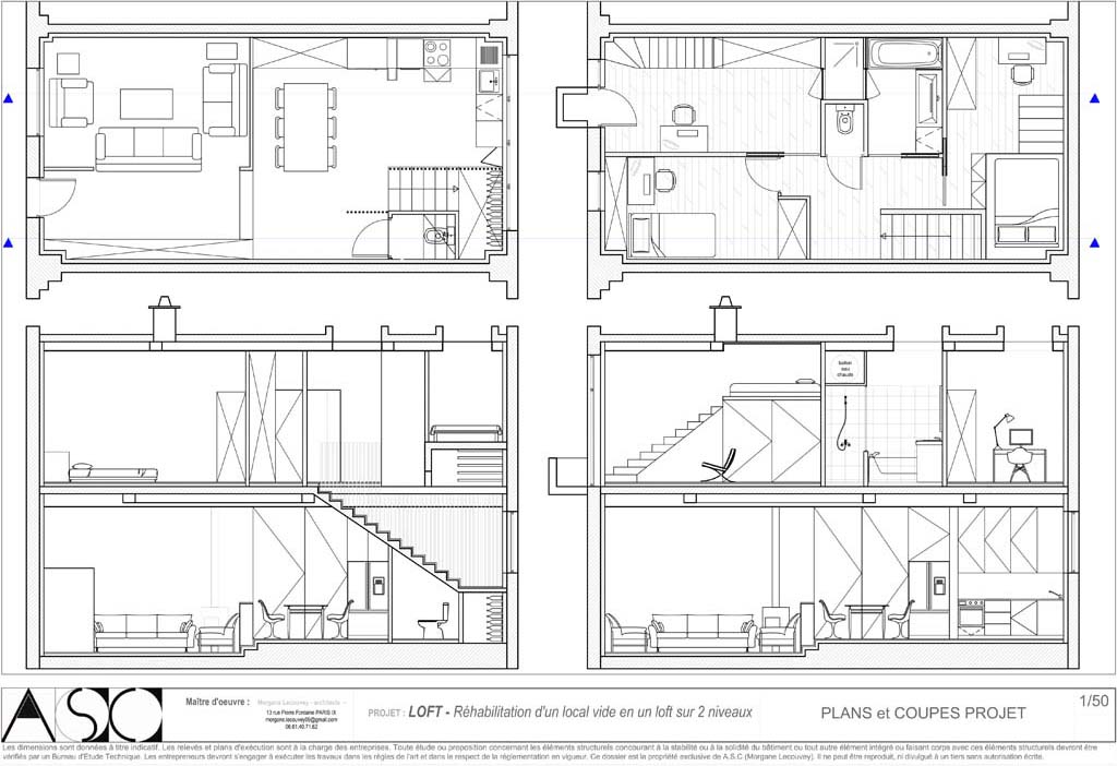 Plan avant/après — Loft Nanterre